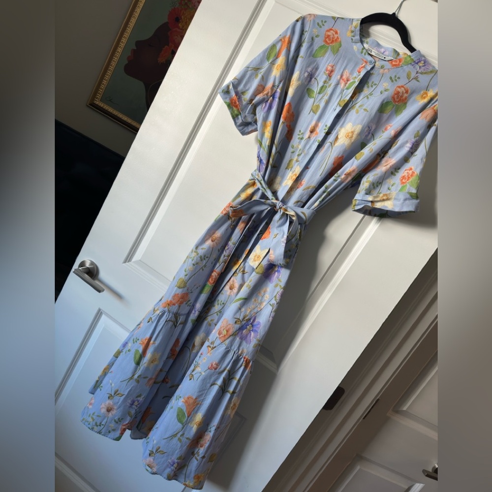 Zara Blue Floral Dress